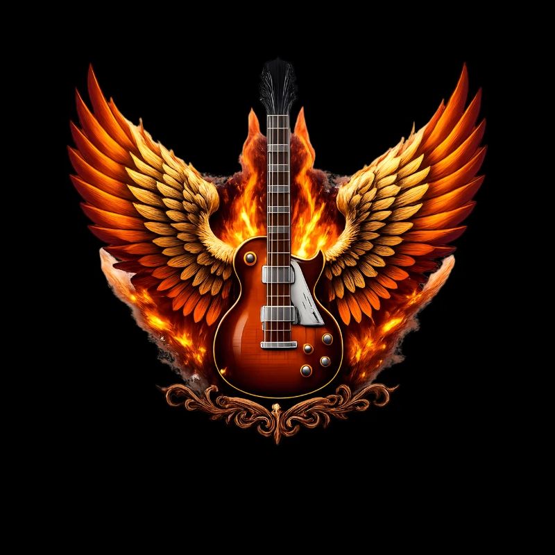 Flammende Engel Und Gitarre Rock Engel