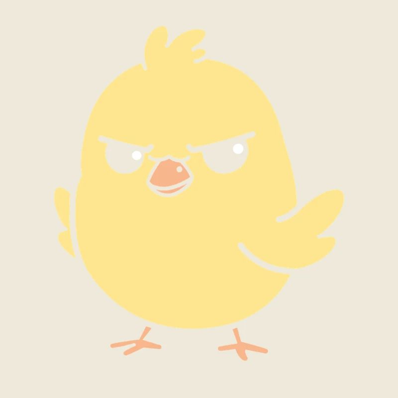 Yellow tenacious chick