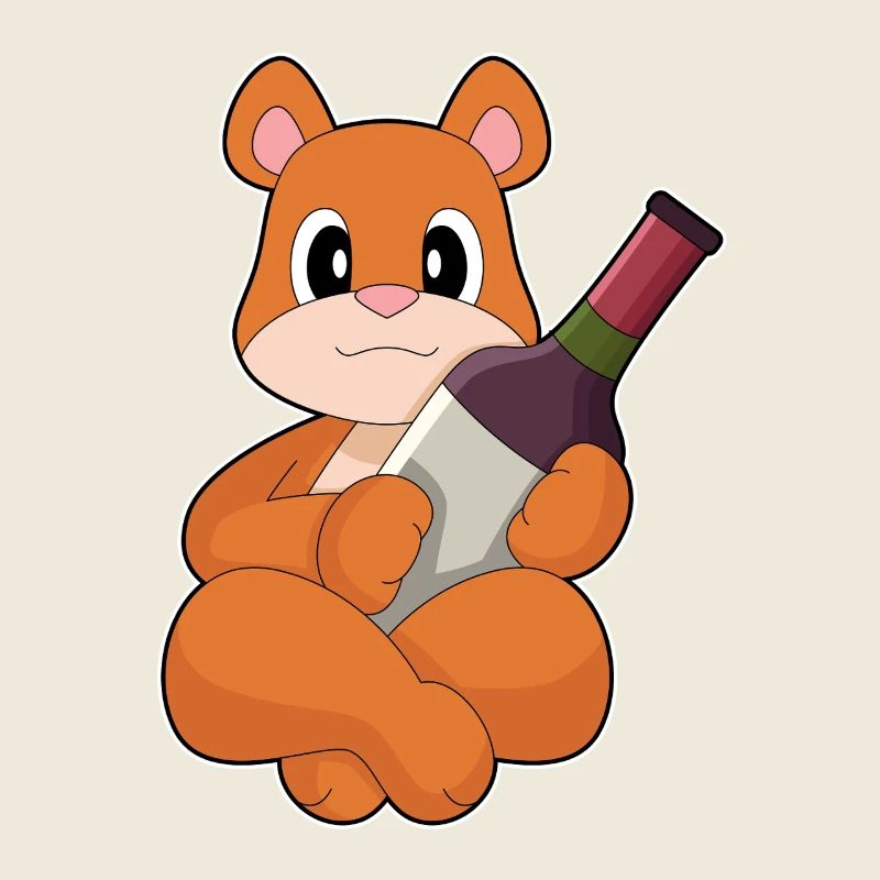 Bär Flasche Rotwein