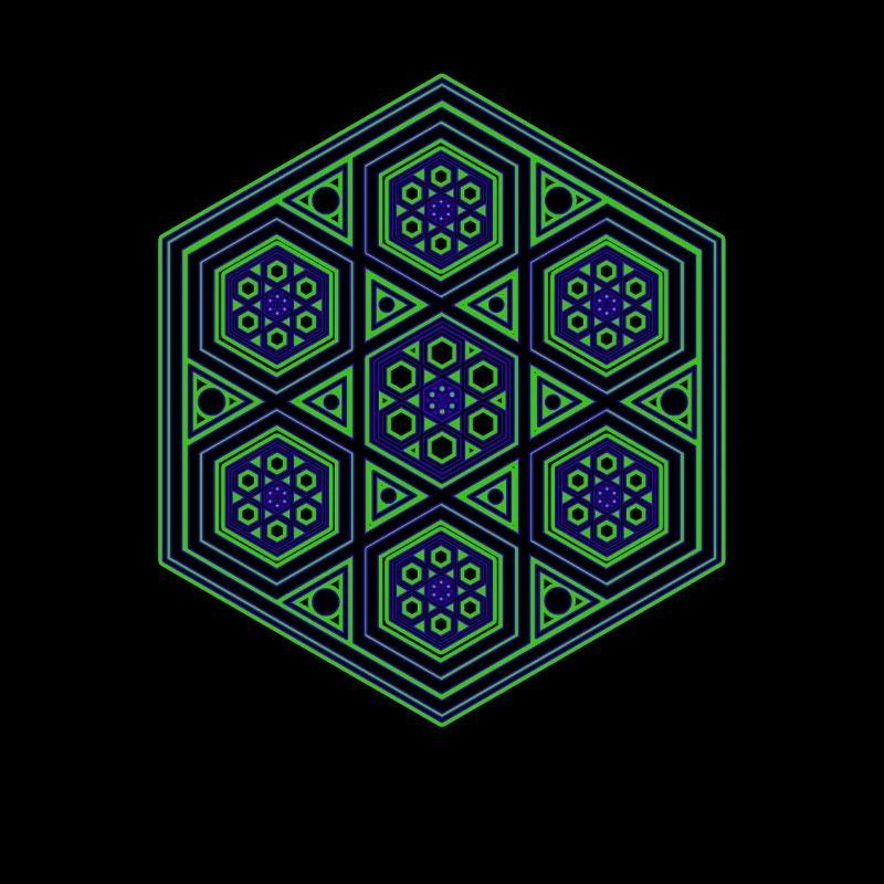 Yoga Meditation Dancing Kaleidoscope Hexagon Pattern