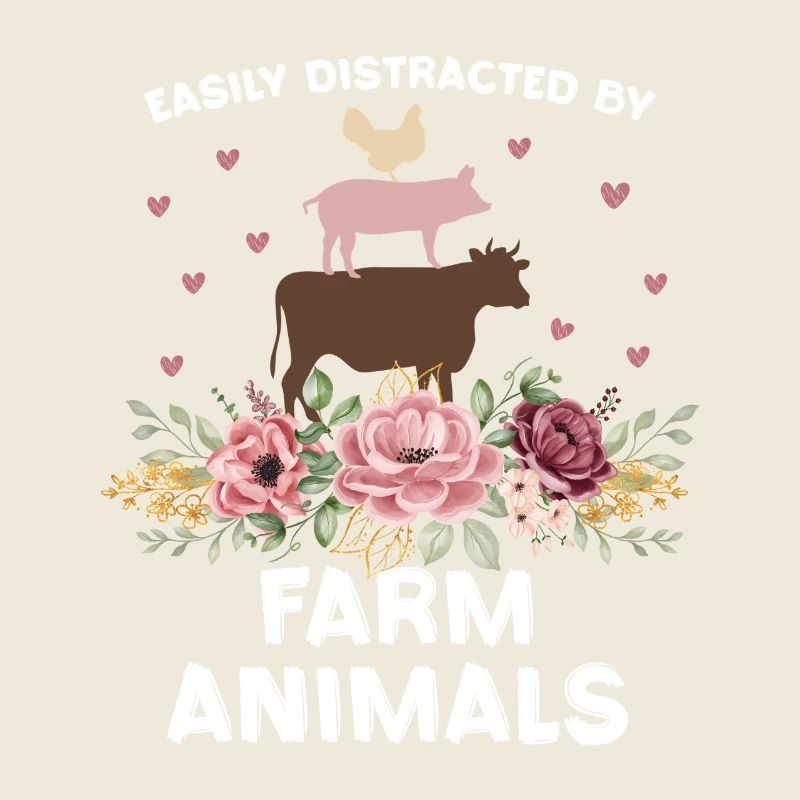 Animaux de ferme avec des fleurs : humour