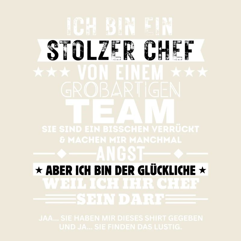 Stolzer Chef von einem großartigen Team