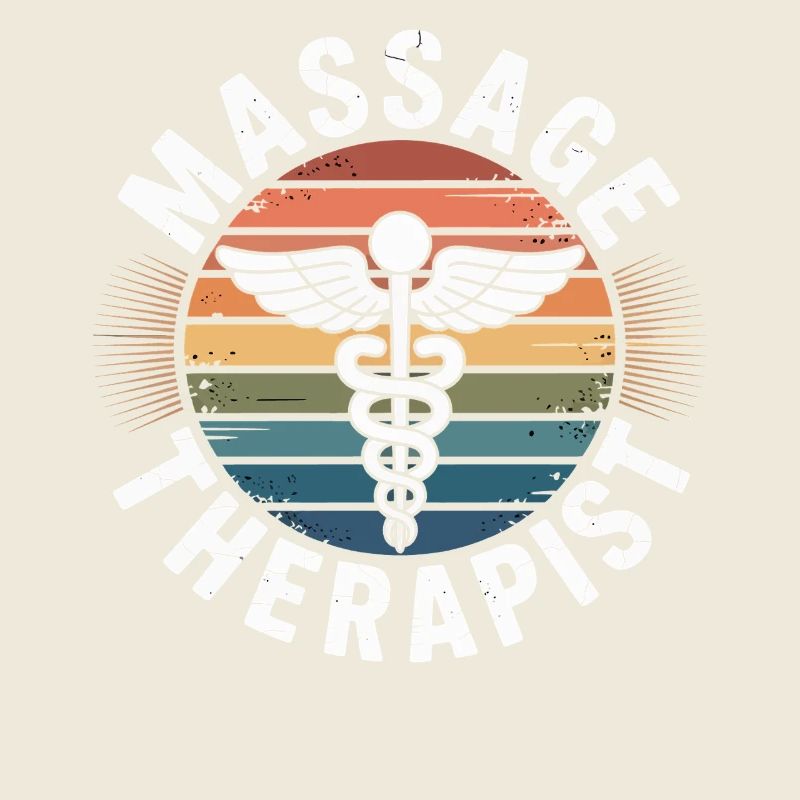 Retro Rainbow Massage Logo