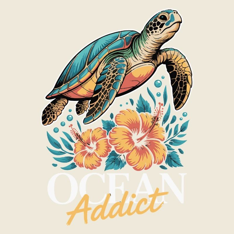 Sea Turtle Ocean Addict Design