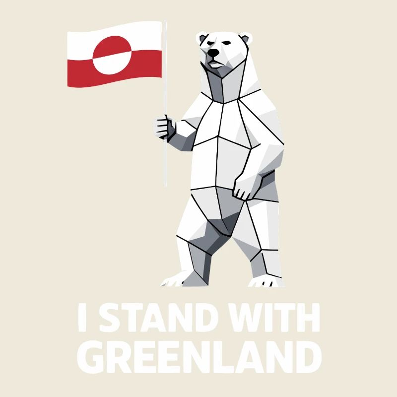 I Stand With Greenland Eisbär Flagge