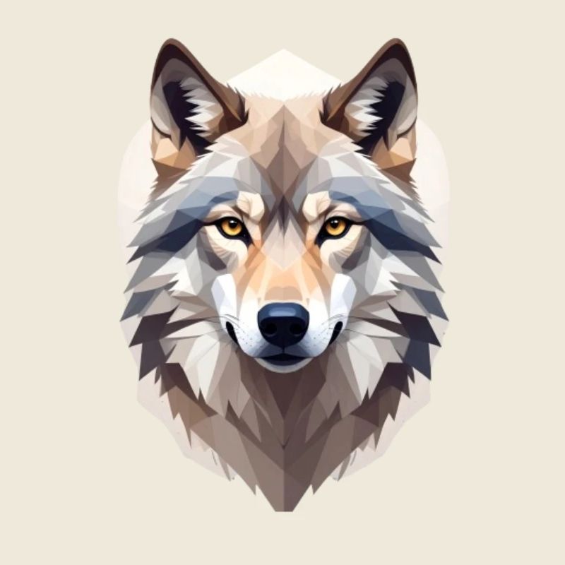 Geometric Wolf Head