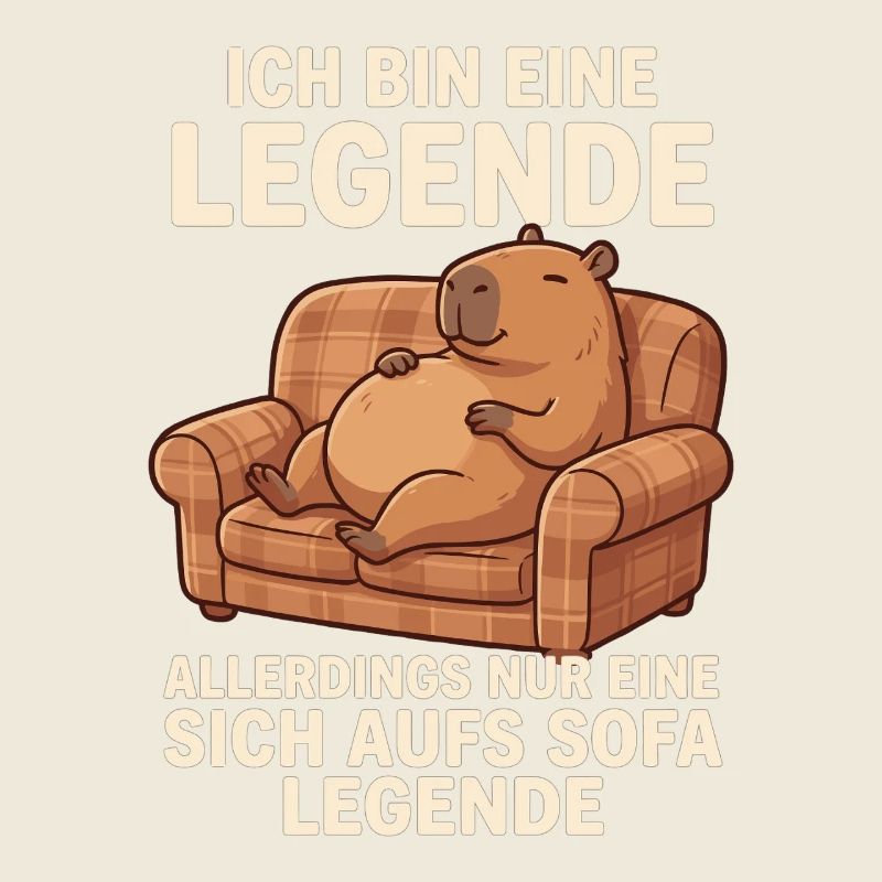 Motif drôle de détendue du canapé capybara