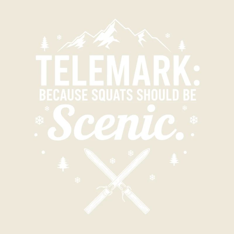 Telemark Ski Funny Scenic Squats
