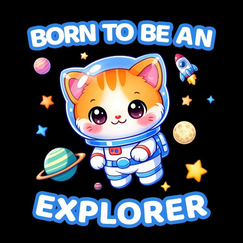 Geboren, um ein Entdecker zu sein Kätzchen-Astronaut männlich