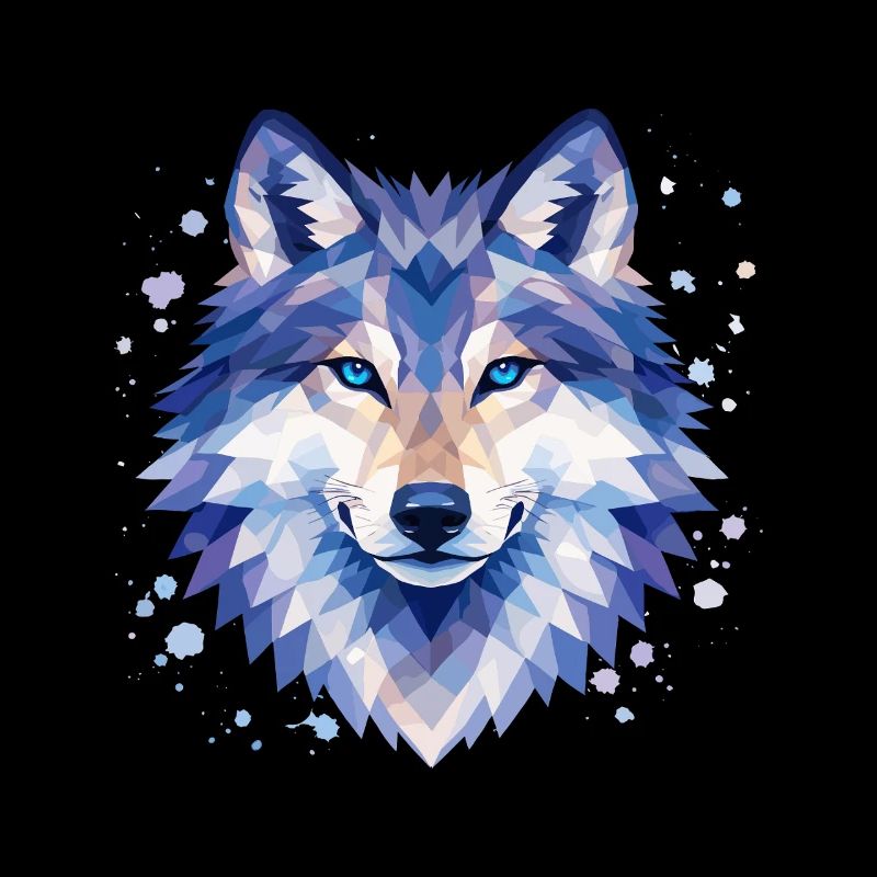 Geometrisches Wolf Design | Wildtier Kunst Print