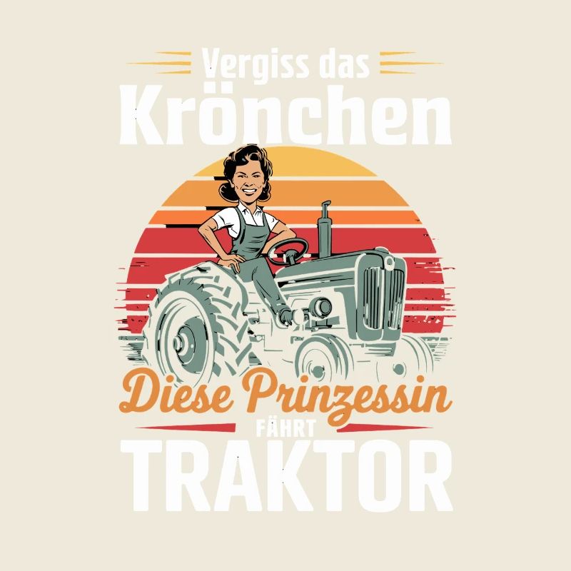 Princess on Tractor Retro