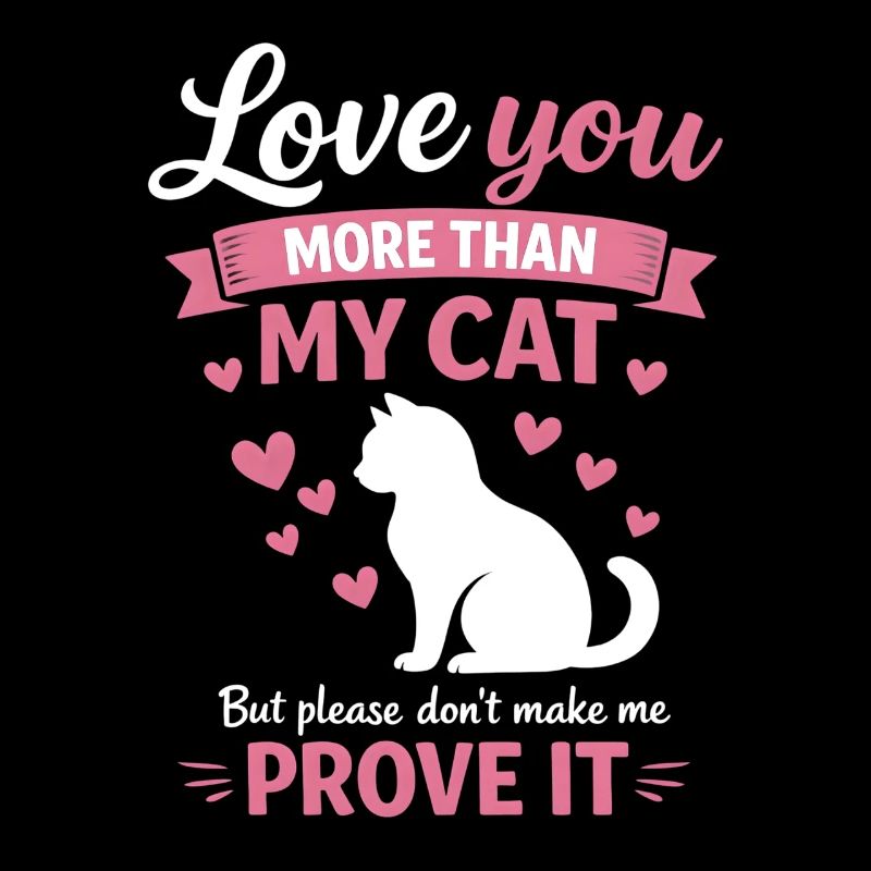 Je t’aime plus que mon chat Drôle de Saint-Valentin