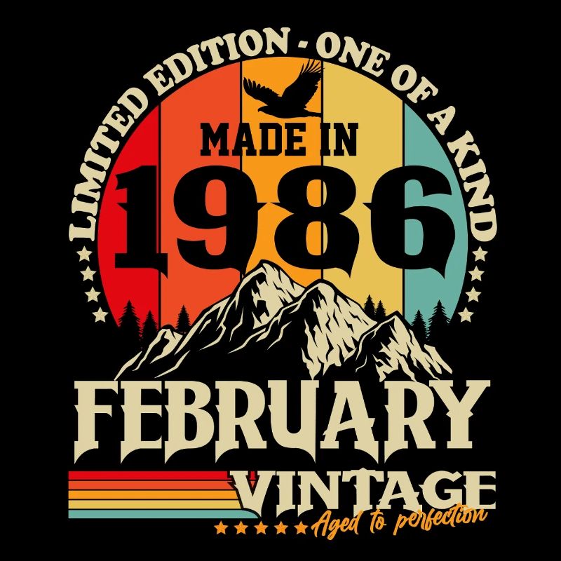 Février 1986 Vintage Rétro Anniversaire