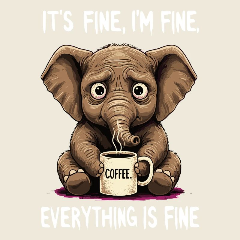 Its Fine Im Fine Kaffee Elefant