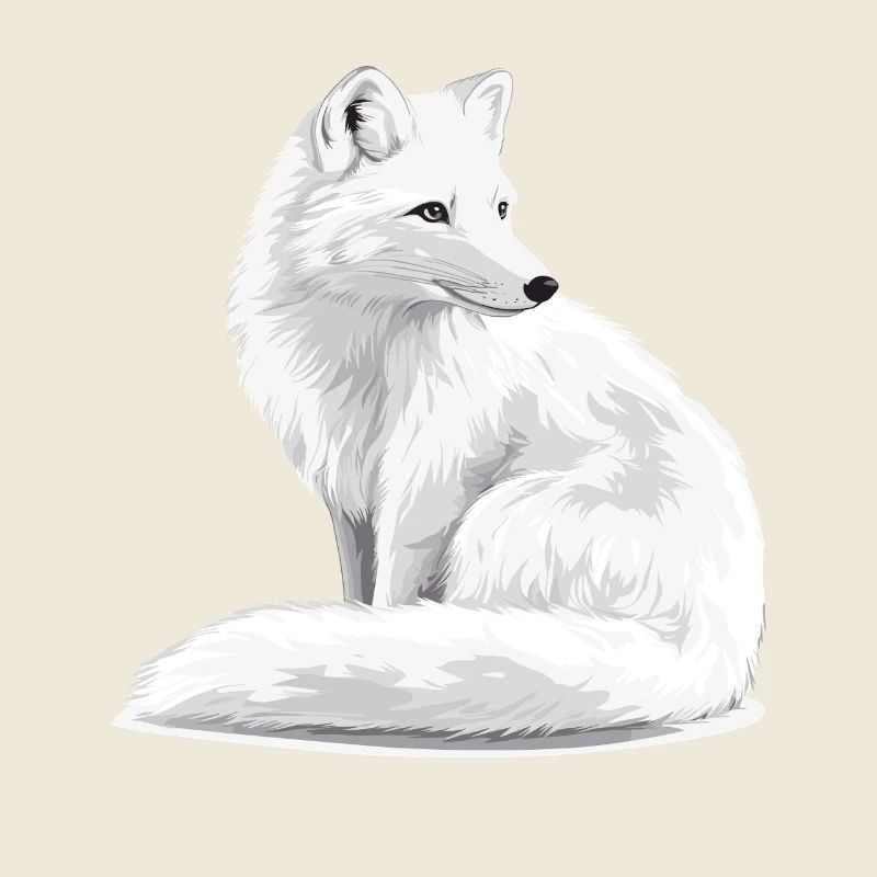Schneeweißer Fuchs Illustration