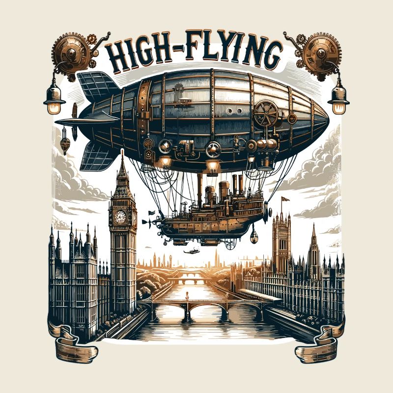 Dirigeable volant au-dessus de Londres