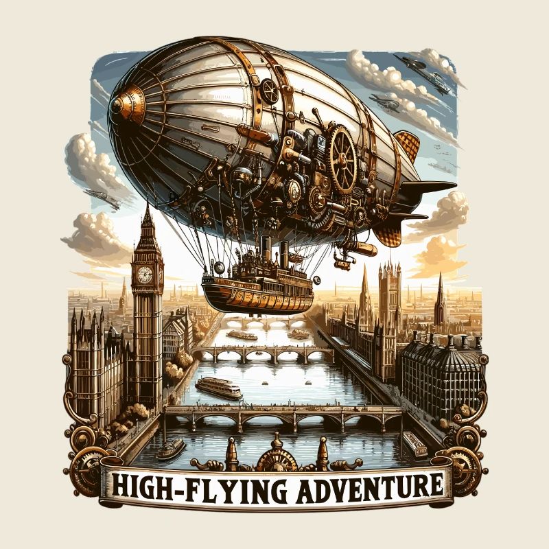 Dirigeable volant au-dessus de l’horizon de Londres