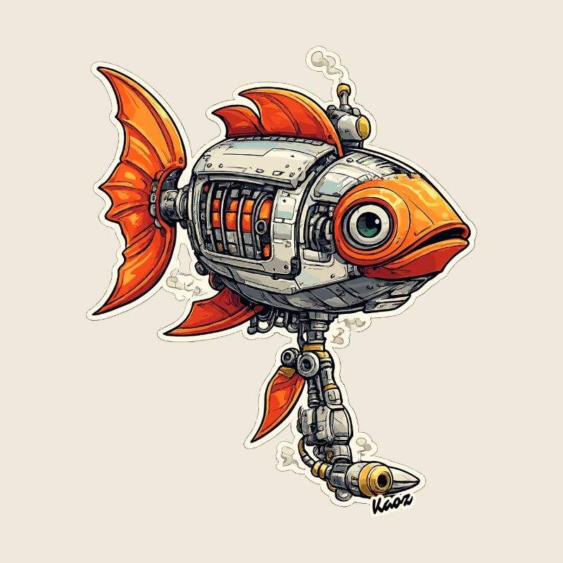 Steampunk Fish Robot Robot Fish