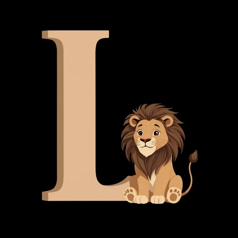 L-Löwe Buchstabe L mit Löwe