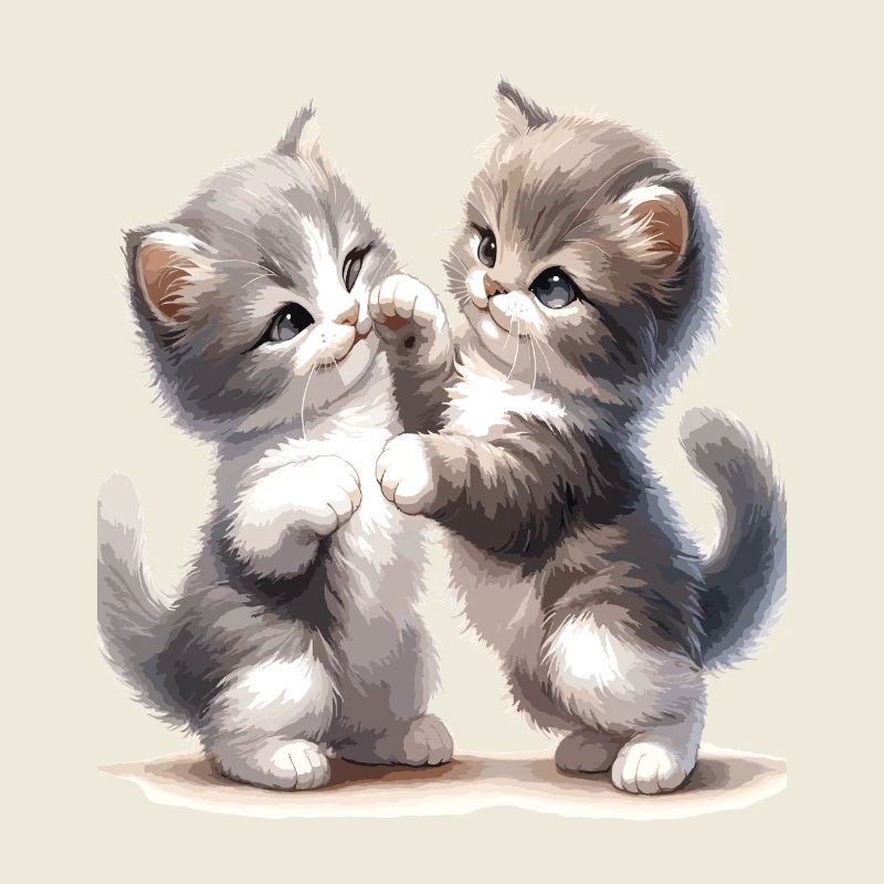 Kitten Friendship Illustration