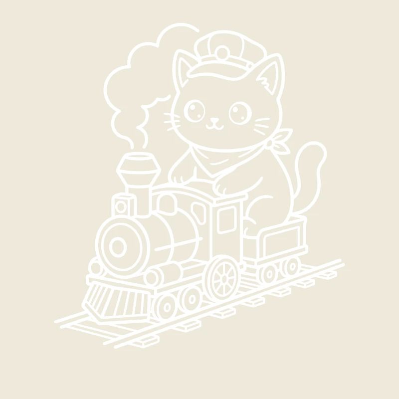 Train Lover Kawaii Cat