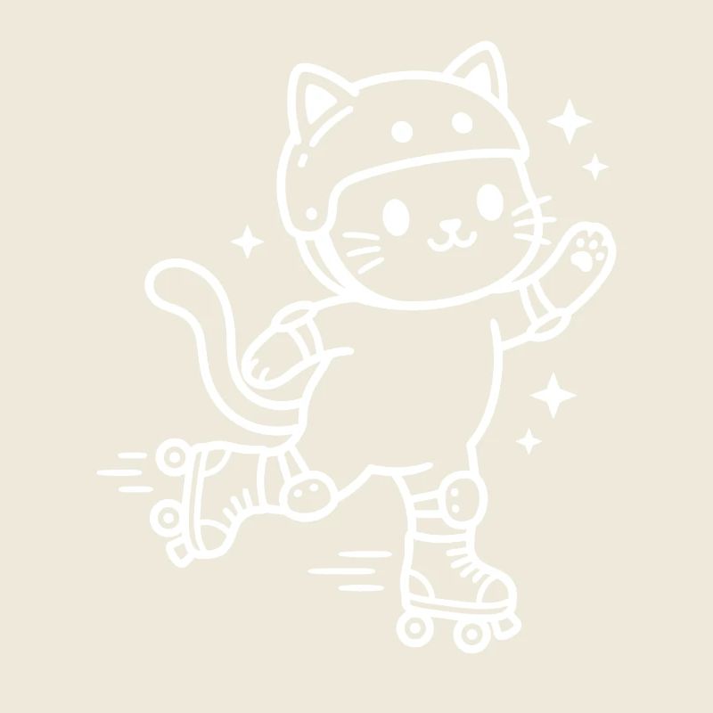 Rollschuh Kawaii Katze