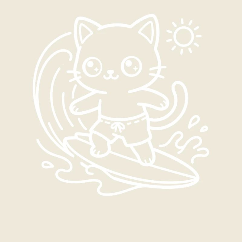 Kawaii Cat Surfer
