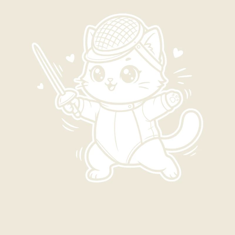 Fechten Kawaii Katze