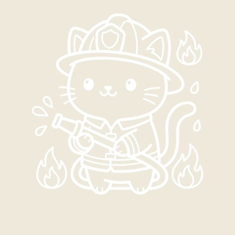 Pompier Kawaii Cat