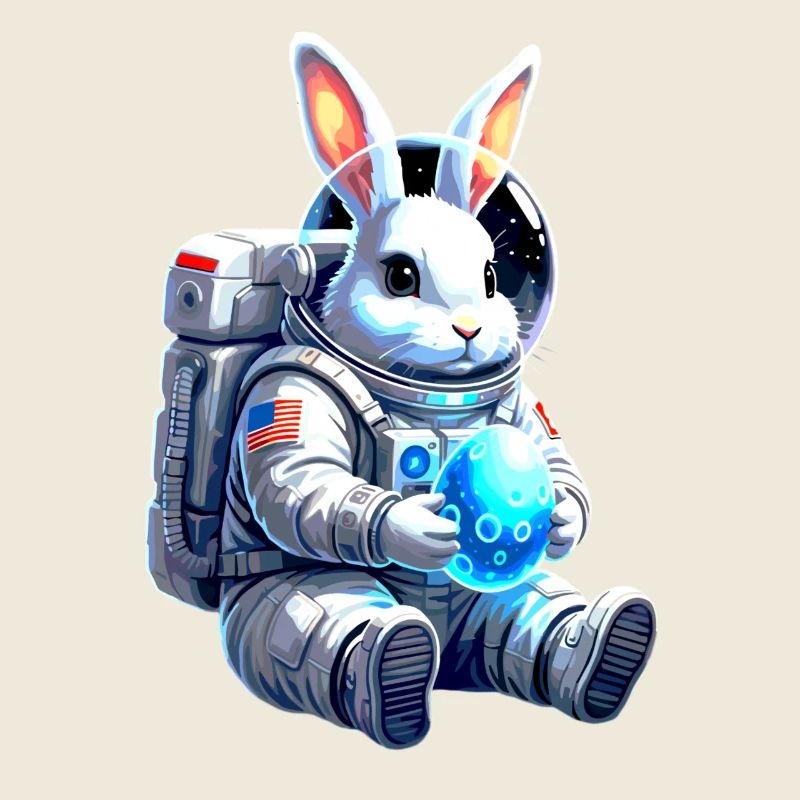 Astronaut Osterhase Weltraum Ei