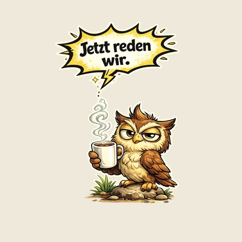 Eule lustiger Spruch Kaffee Geschenk