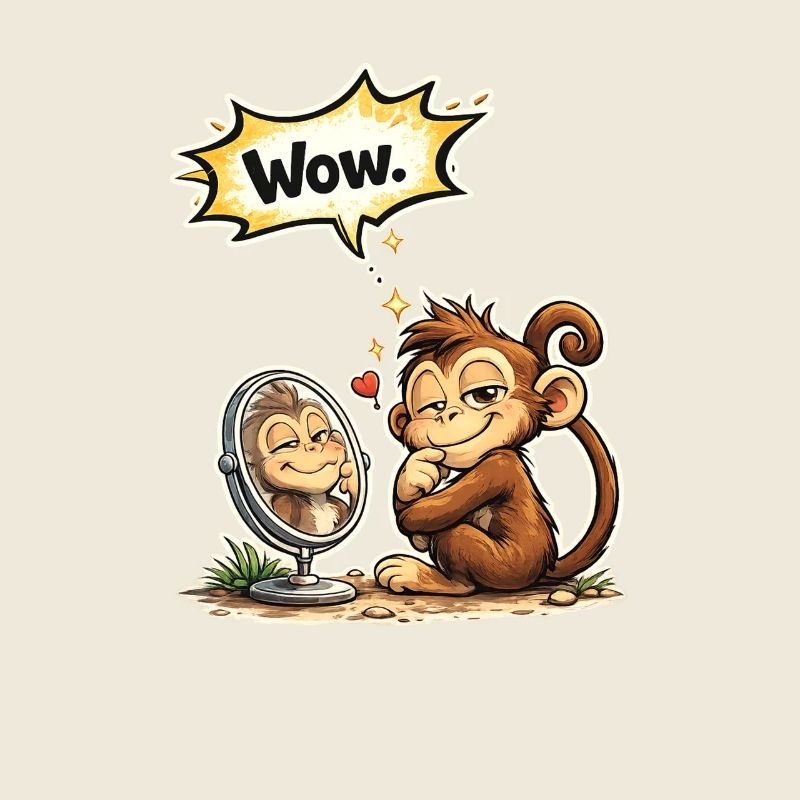 Lustiger Affe Wow Spruch Geschenk