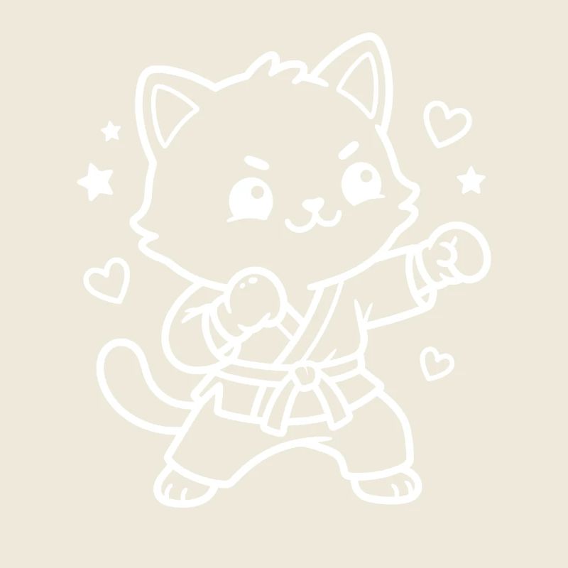 Boxing Kawaii Cat