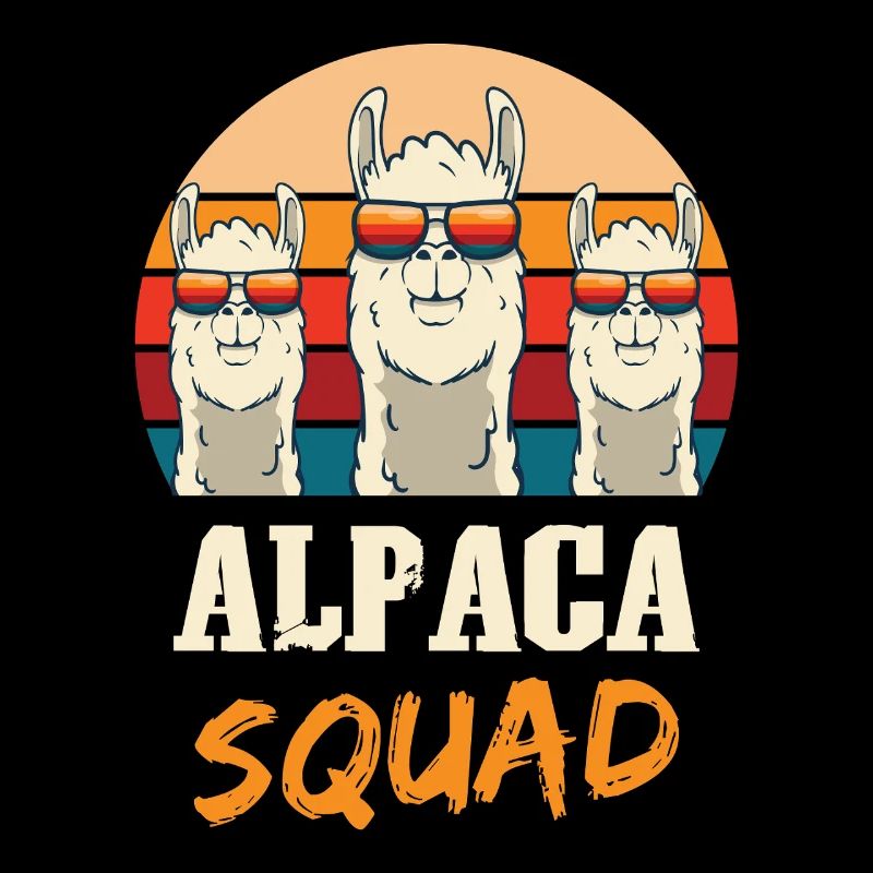 Alpaca Squad Funny Alpaca Sunglasses Design