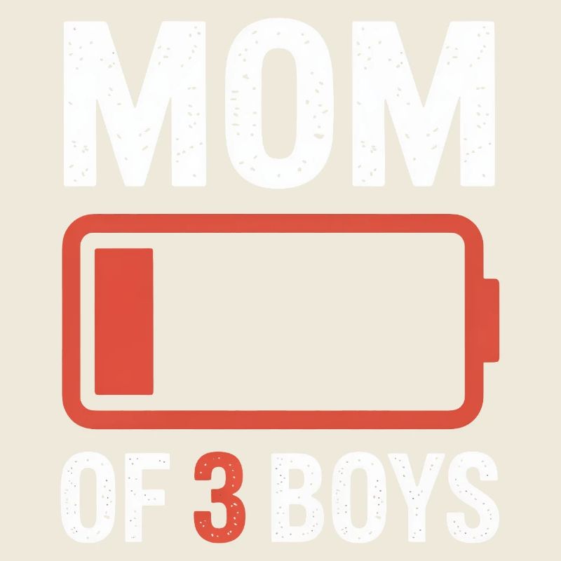 Batterie-Grafik von Mutter von 3 Jungen