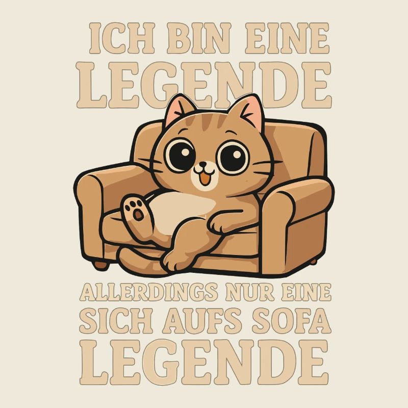 Katze Sofa Legende Lustiger Spruch