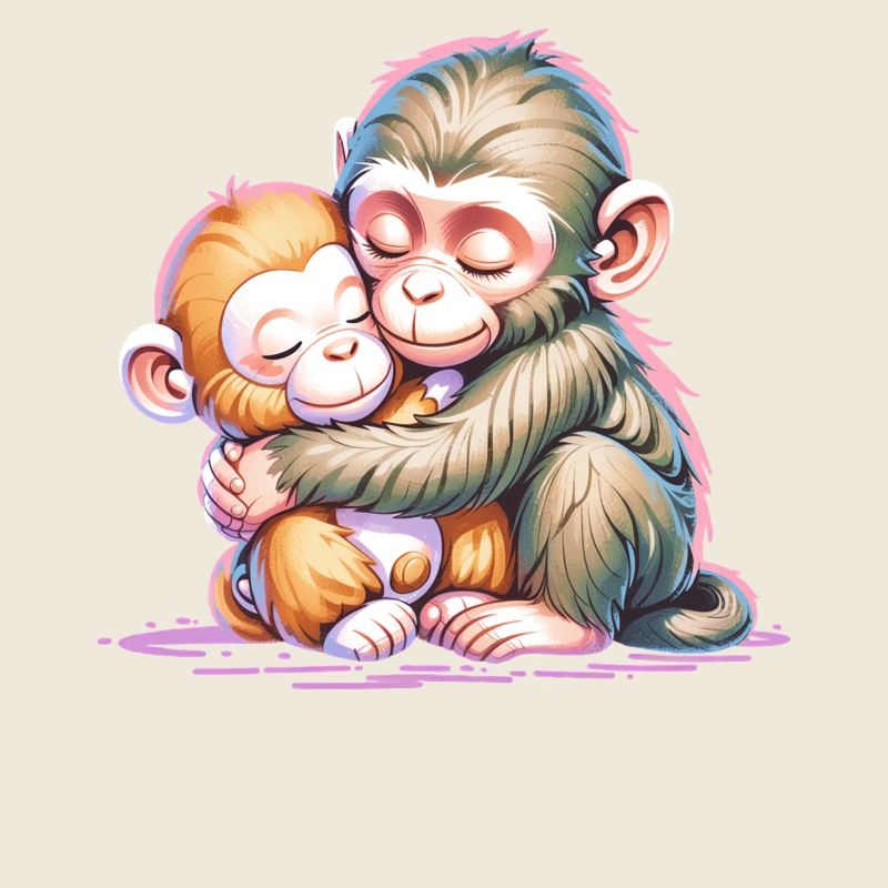 Duo de Singes Câlins