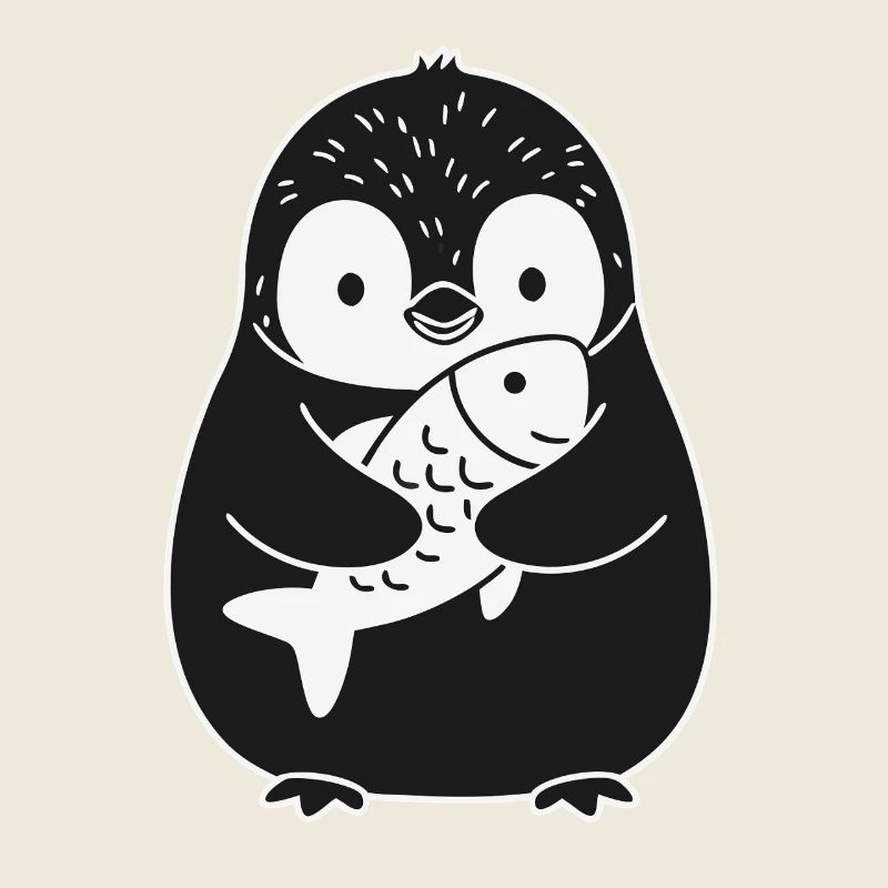 Penguin Fish Cute Animal
