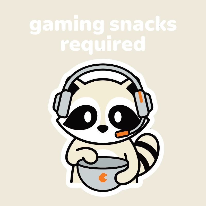 Gaming Snacks Required Waschbär Gamer