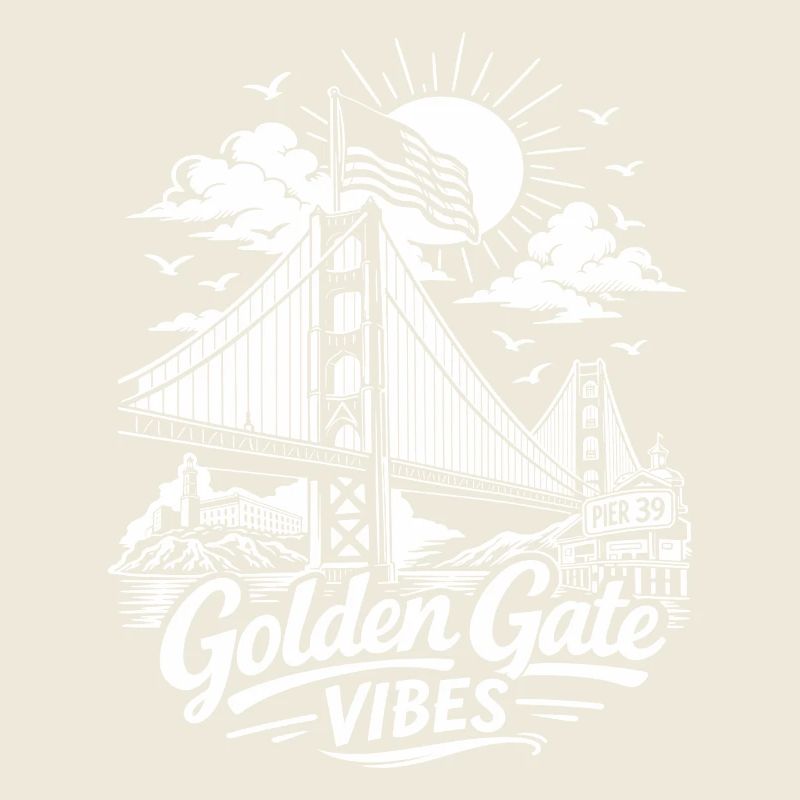 Golden Gate Vibes San Francisco Skyline Landmark