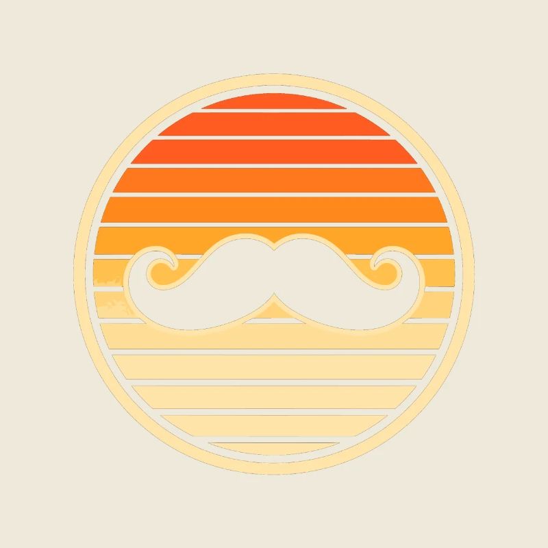 Hipster rétro à la moustache au coucher de soleil