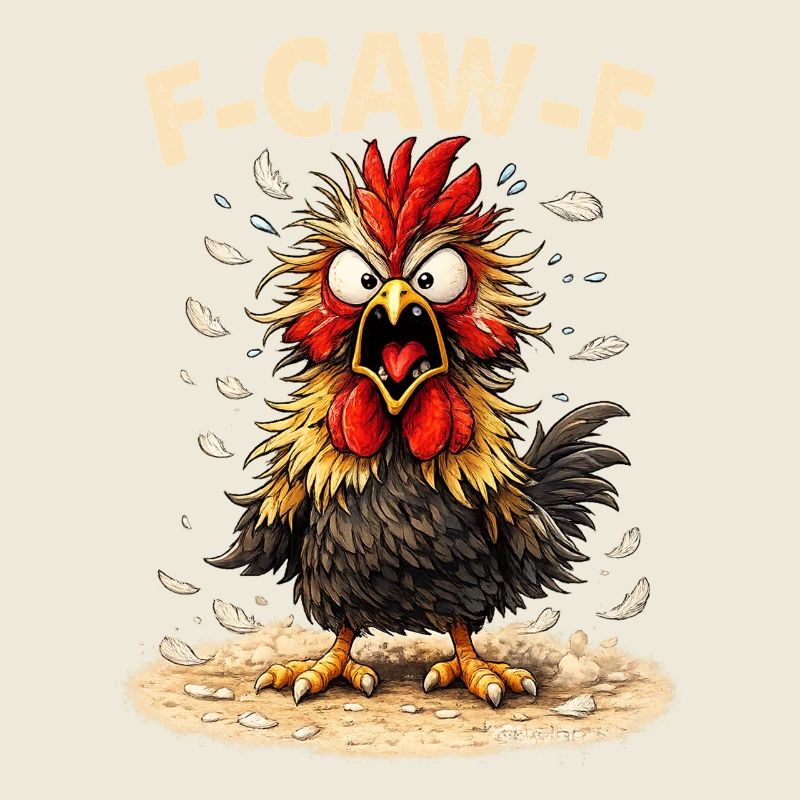 F-Caw-F Chicken Rooster Funny Meme Graphic