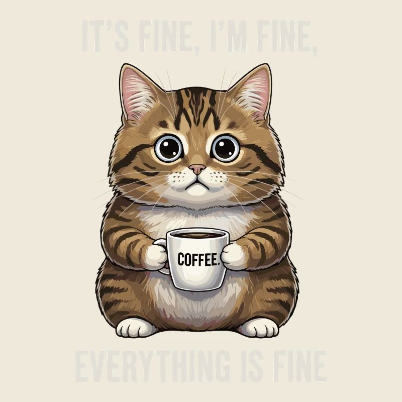 Its Fine Im Fine Kaffee Katze Humor