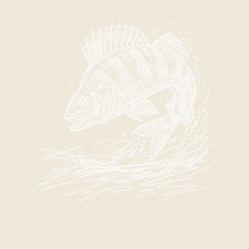 Barsch Angeln Design – Perch Sketch Art