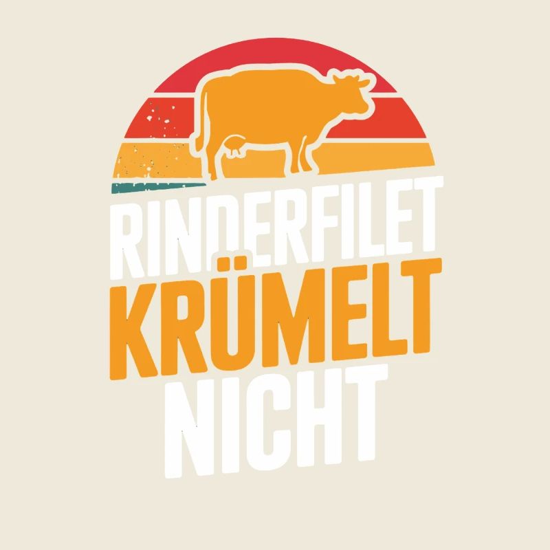  Rinderfilet Krümelt Nicht Retro BBQ Kuh Spruch
