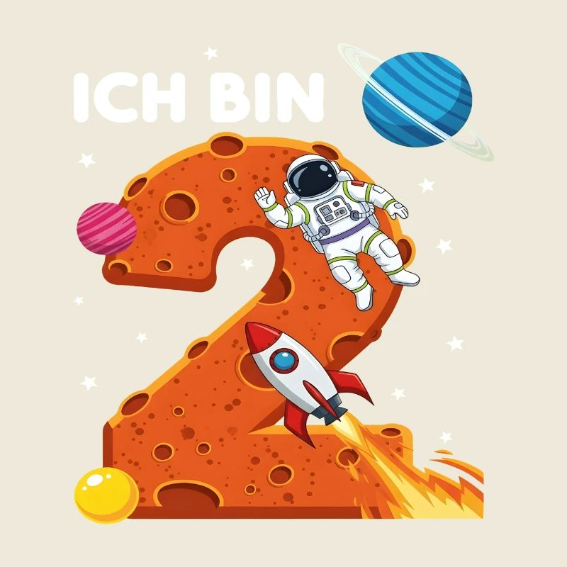 Ich bin 2 Astronaut Weltraum Geburtstag