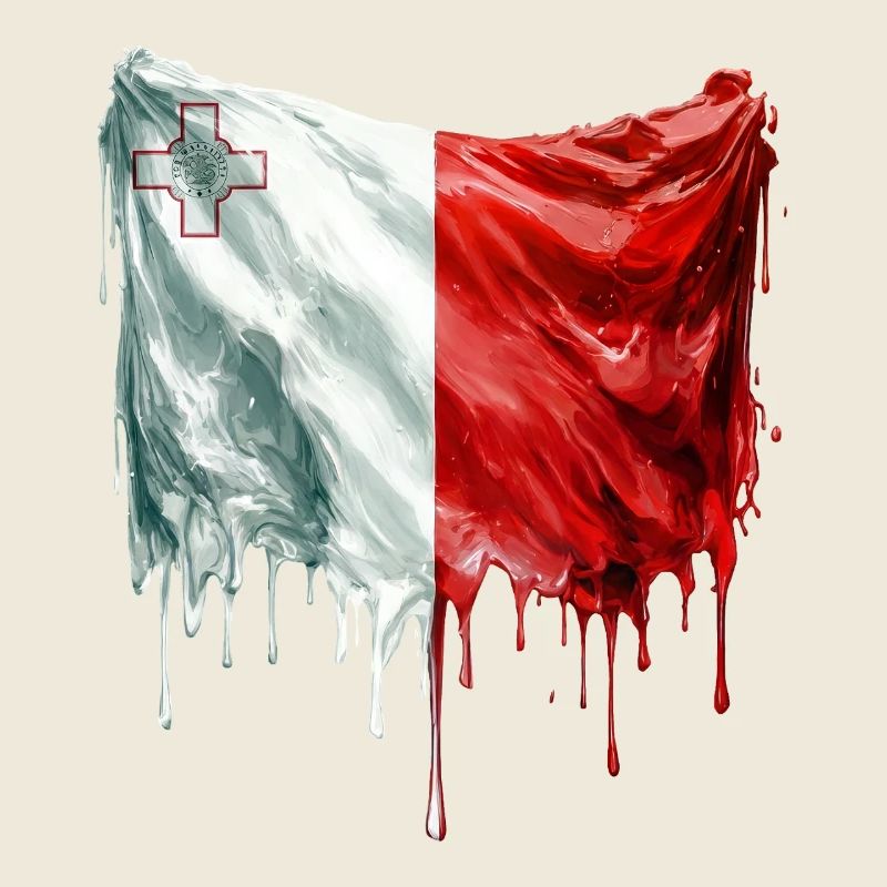 Peinture colorée du drapeau maltais