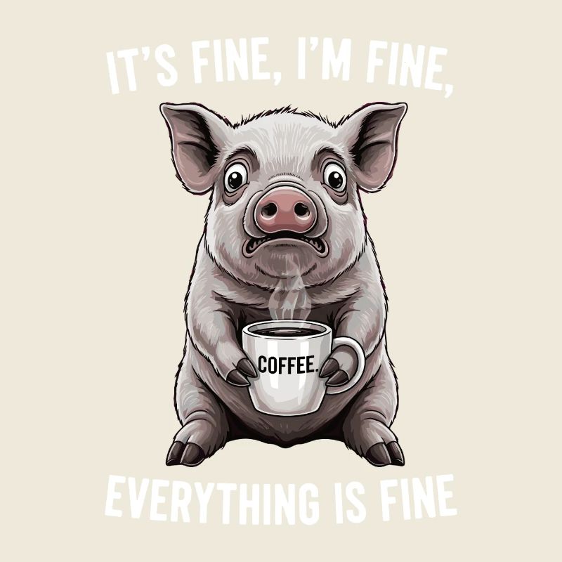 Its Fine Im Fine Kaffee Schwein Humor