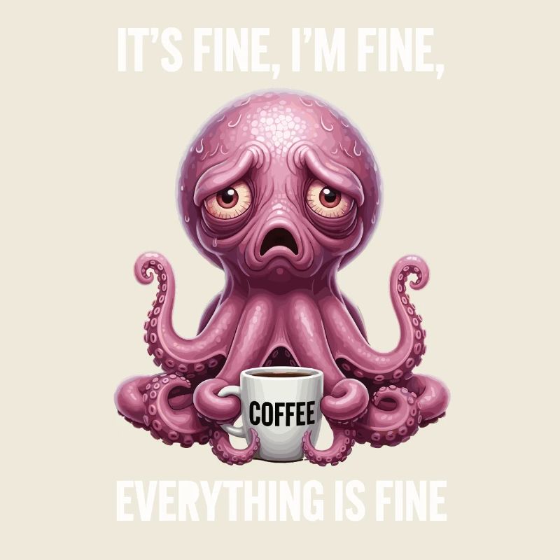 Its Fine Im Fine Kaffee Oktopus Humor
