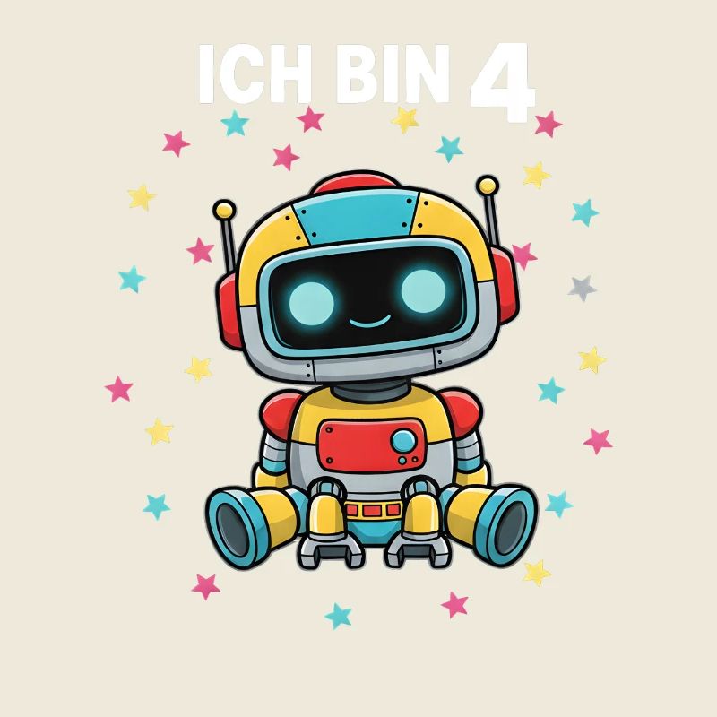 Ich bin 4 - Süßes Roboter zum 4. Geburtstag